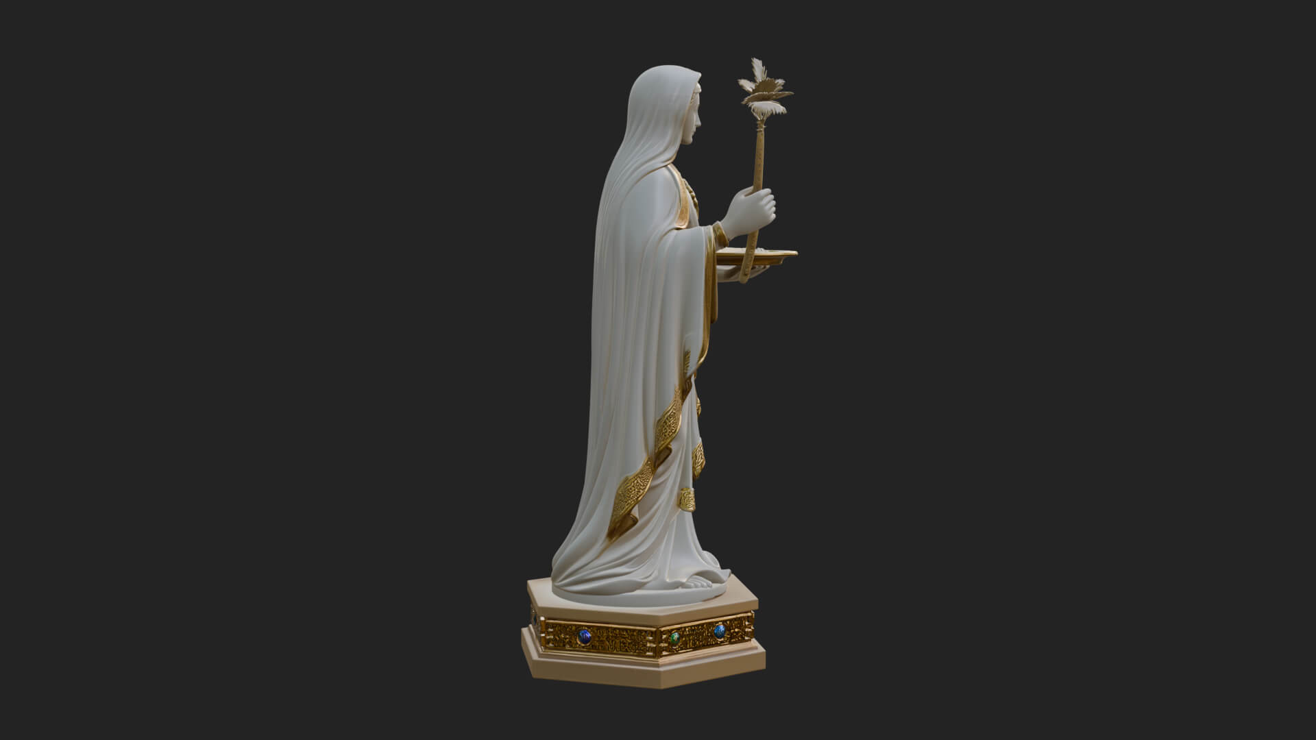 Virgin Mary Statue Design 11 3D Print Model 3D Model