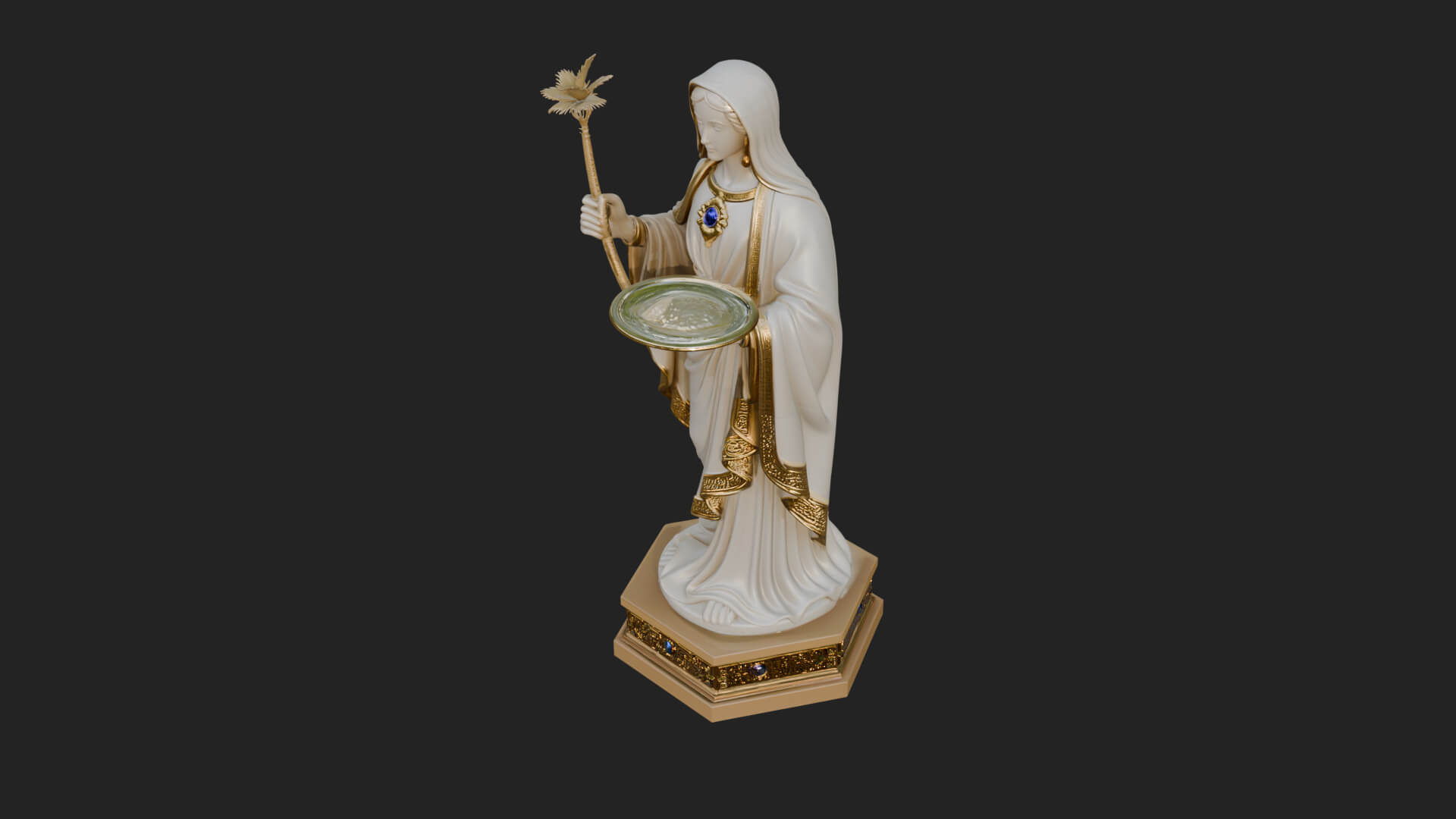 Virgin Mary Statue Design 11 3D Print Model 3D Model