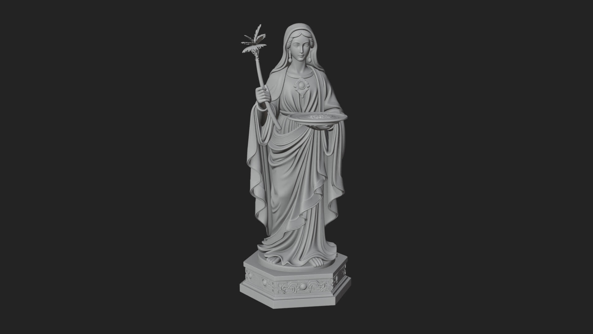 Virgin Mary Statue Design 11 3D Print Model 3D Model
