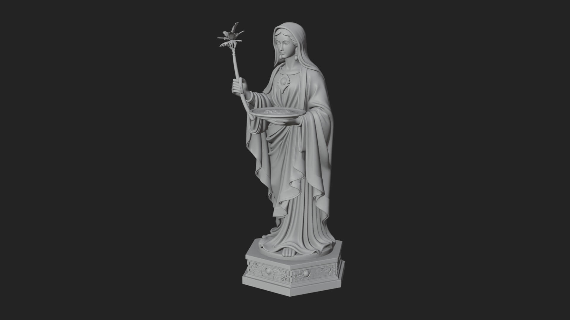 Virgin Mary Statue Design 11 3D Print Model 3D Model