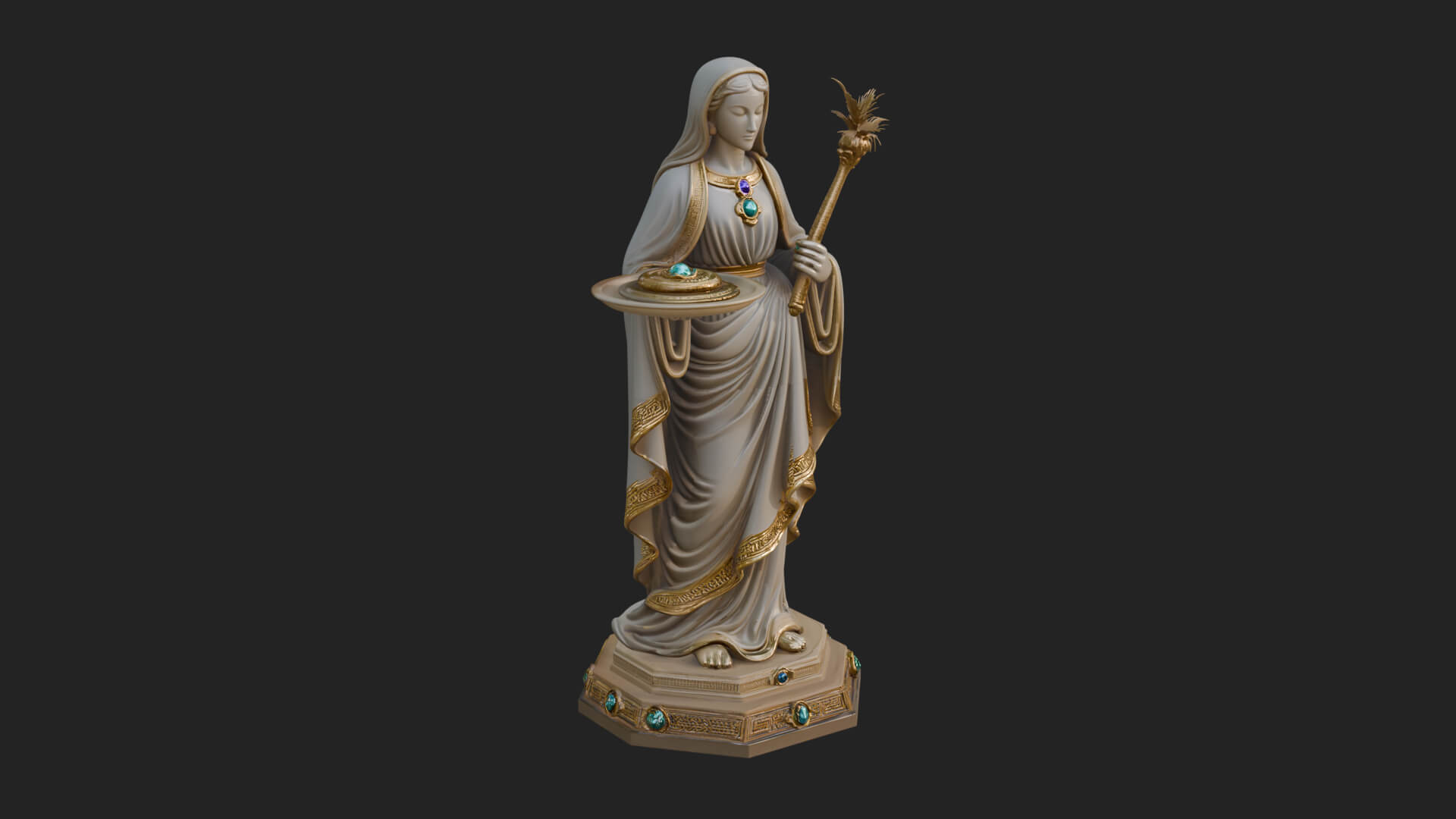Virgin Mary Statue Design 12 3D Print Model 3D Model