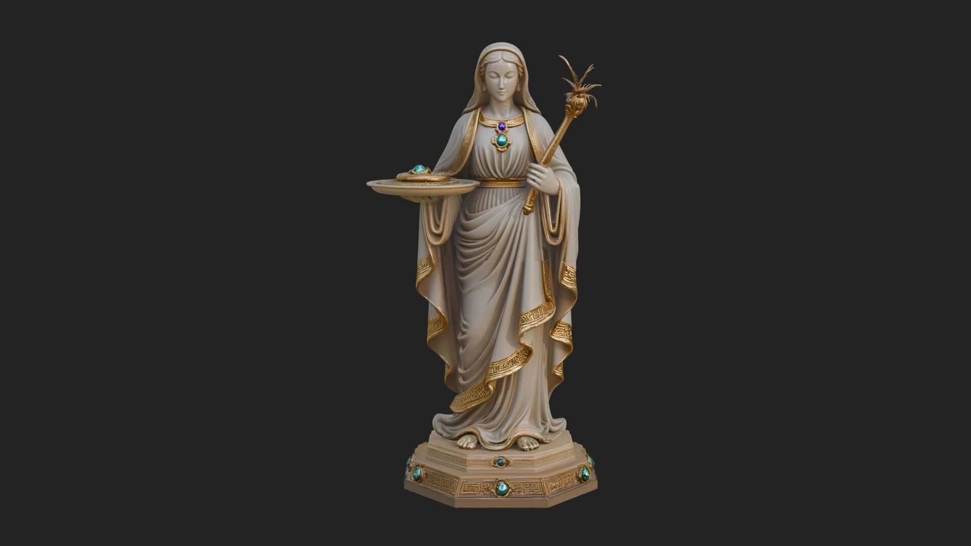 Virgin Mary Statue Design 12 3D Print Model 3D Model