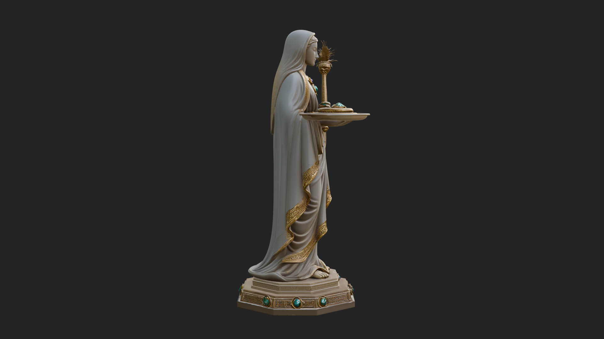 Virgin Mary Statue Design 12 3D Print Model 3D Model