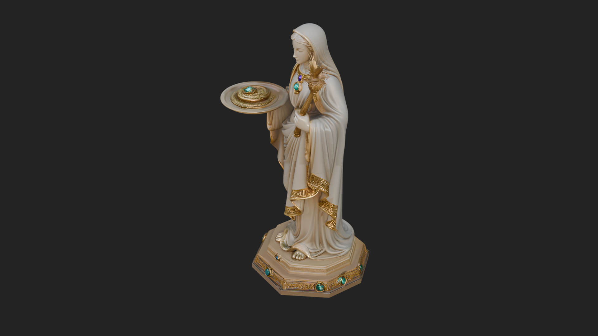 Virgin Mary Statue Design 12 3D Print Model 3D Model