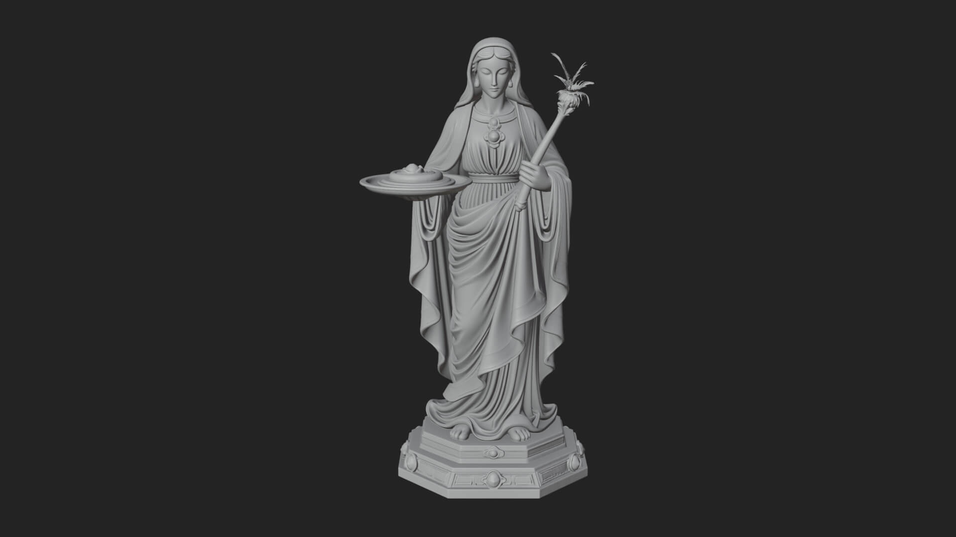 Virgin Mary Statue Design 12 3D Print Model 3D Model