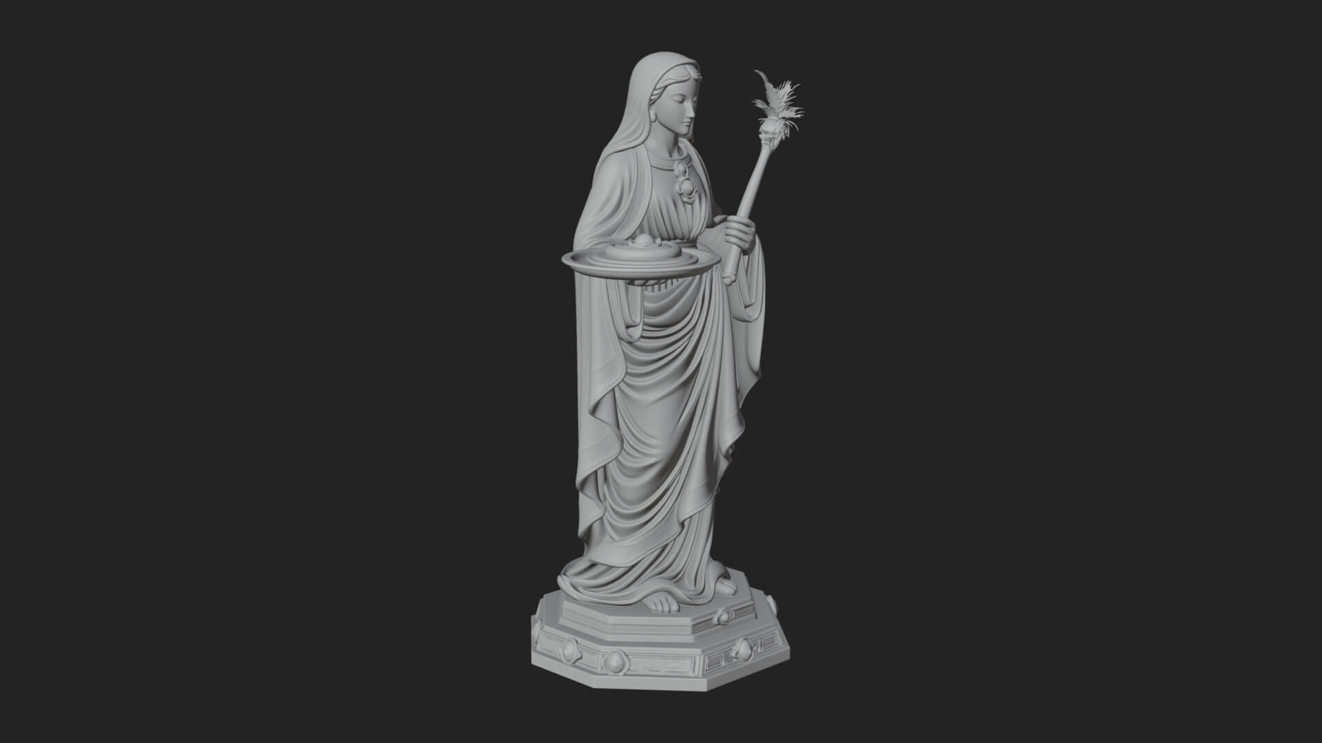 Virgin Mary Statue Design 12 3D Print Model 3D Model