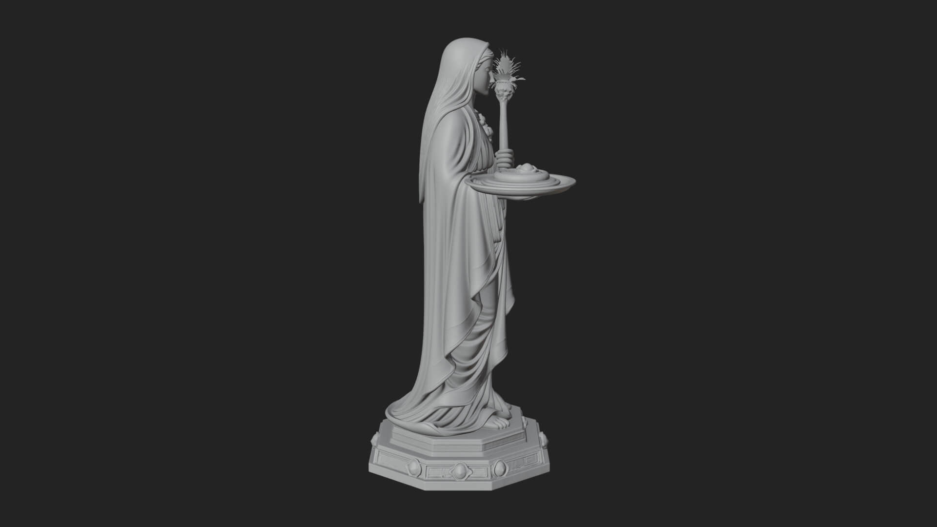 Virgin Mary Statue Design 12 3D Print Model 3D Model