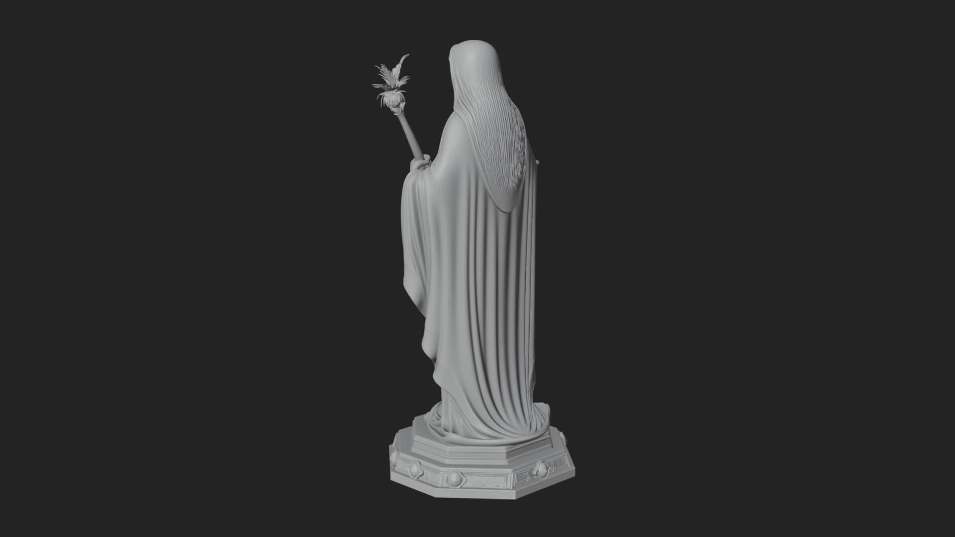 Virgin Mary Statue Design 12 3D Print Model 3D Model