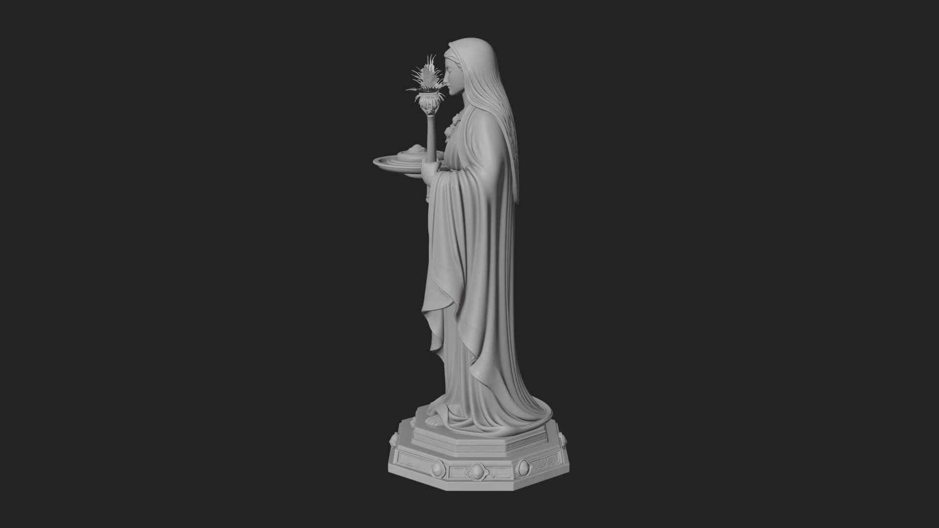 Virgin Mary Statue Design 12 3D Print Model 3D Model