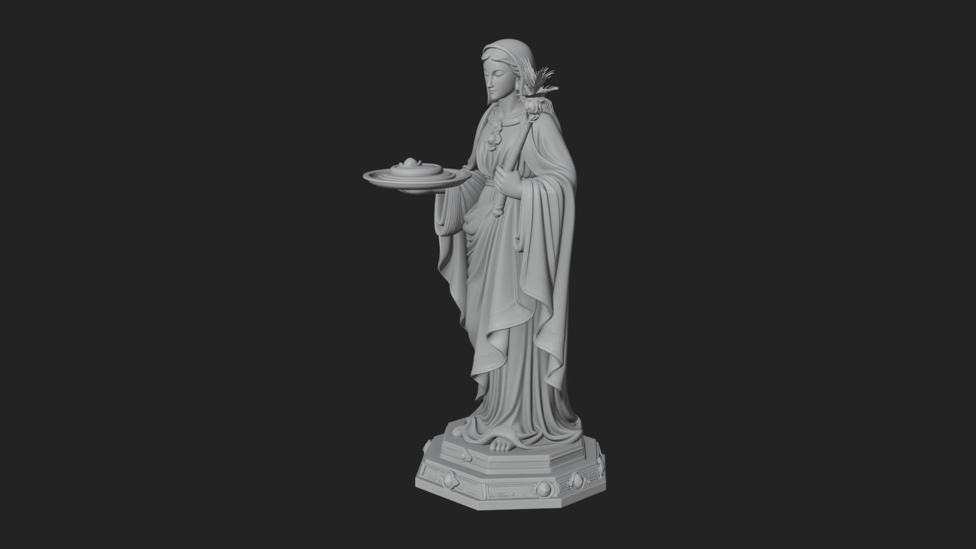 Virgin Mary Statue Design 12 3D Print Model 3D Model