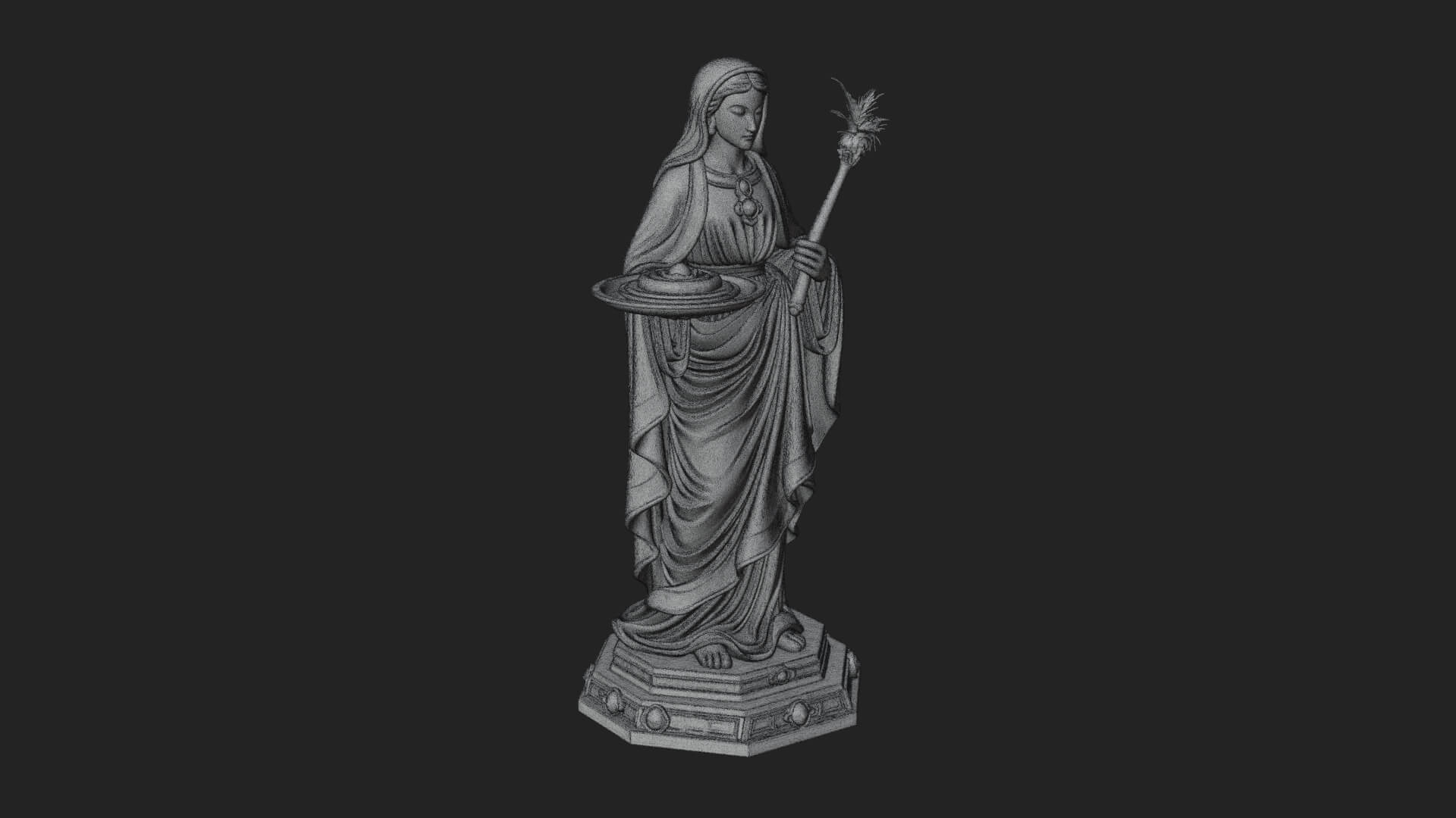 Virgin Mary Statue Design 12 3D Print Model 3D Model