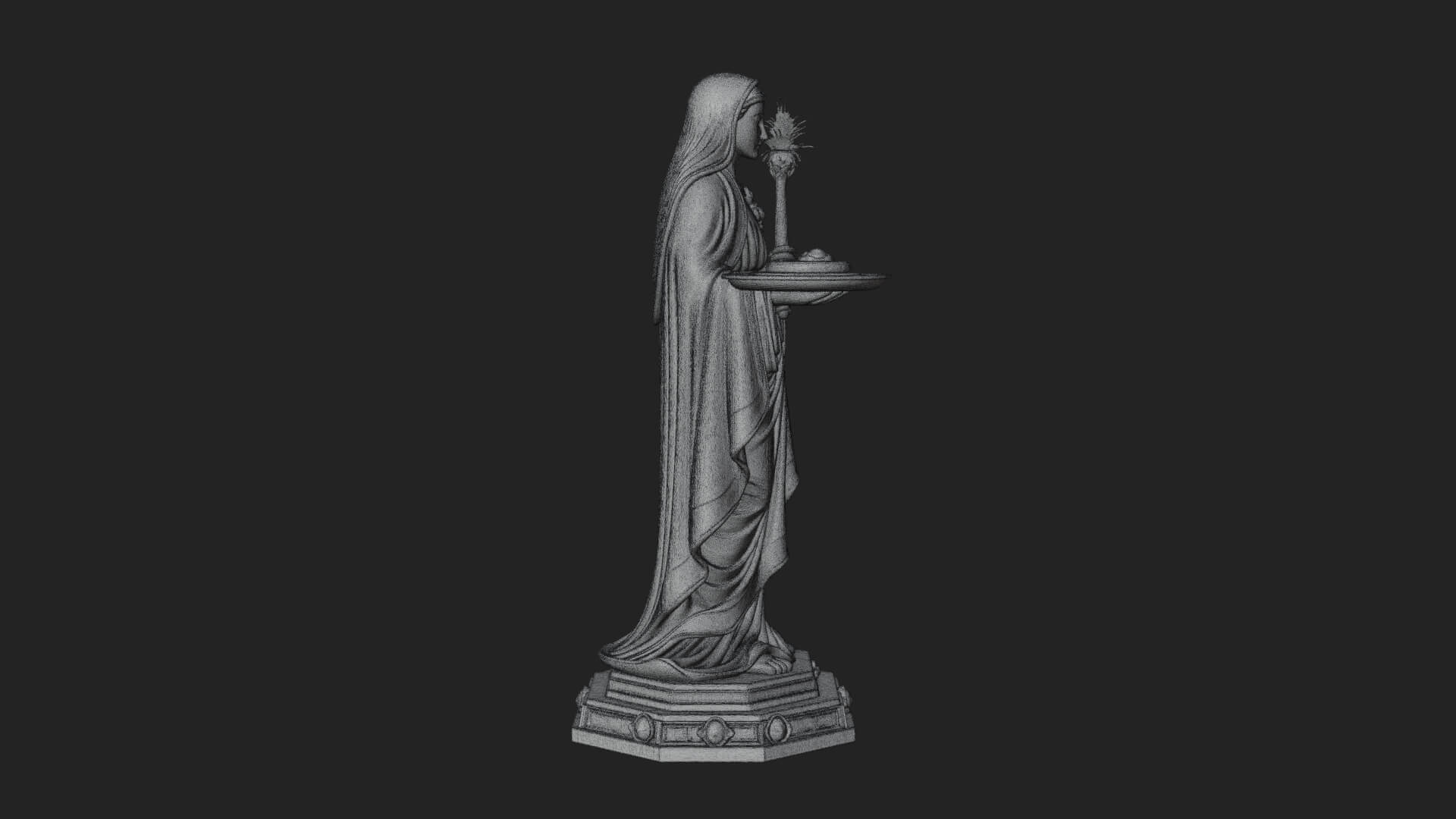 Virgin Mary Statue Design 12 3D Print Model 3D Model