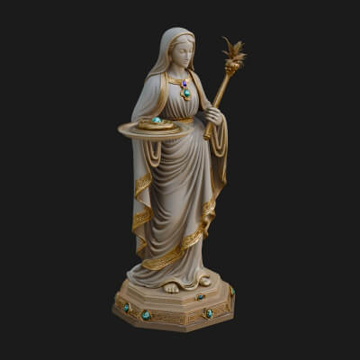 Virgin Mary Statue Design 12 3D Print Model