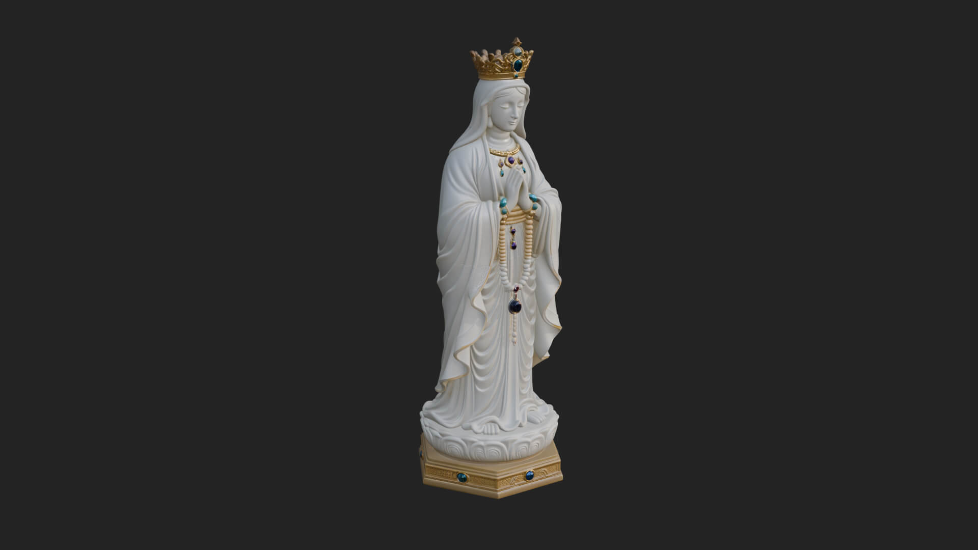 Virgin Mary Statue Design 13 3D Print Model 3D Model