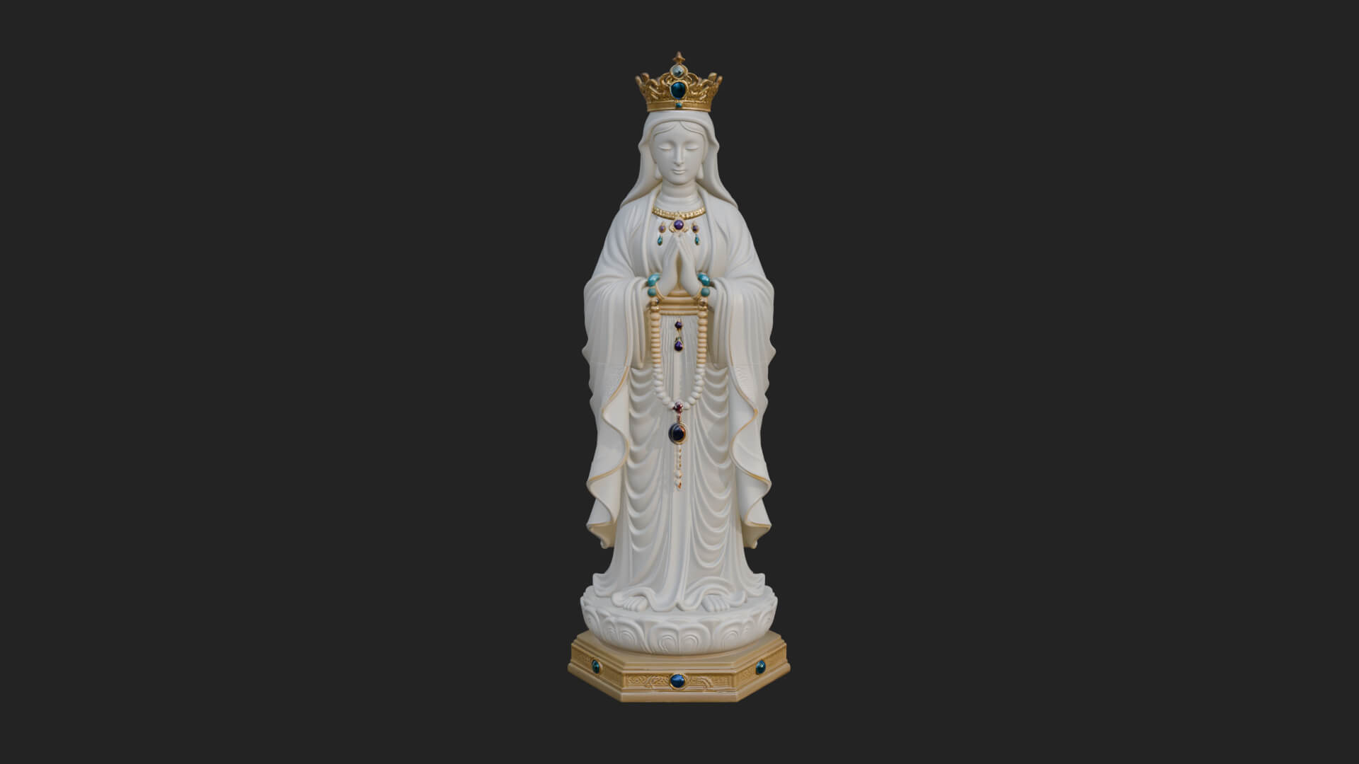 Virgin Mary Statue Design 13 3D Print Model 3D Model