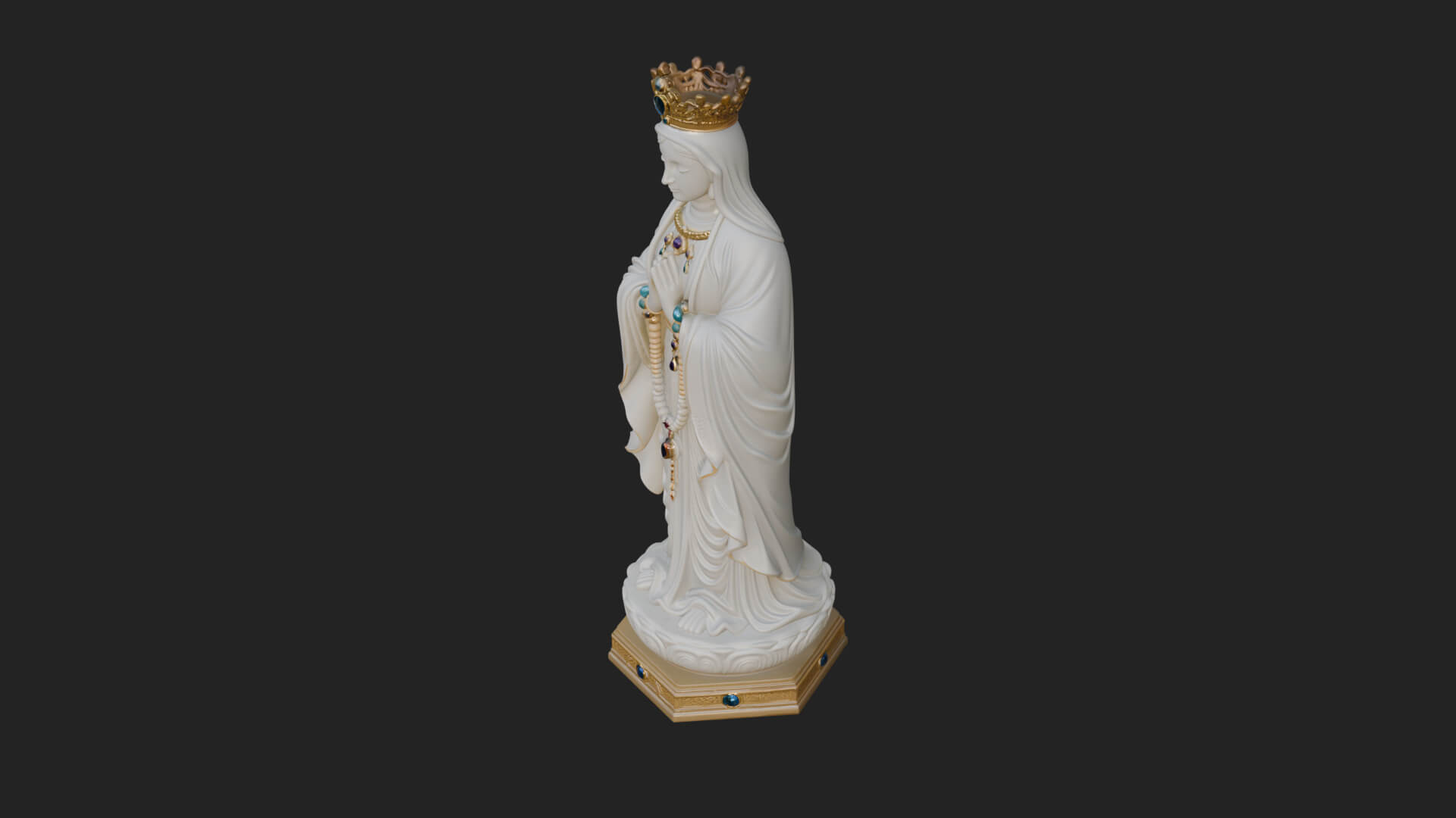 Virgin Mary Statue Design 13 3D Print Model 3D Model