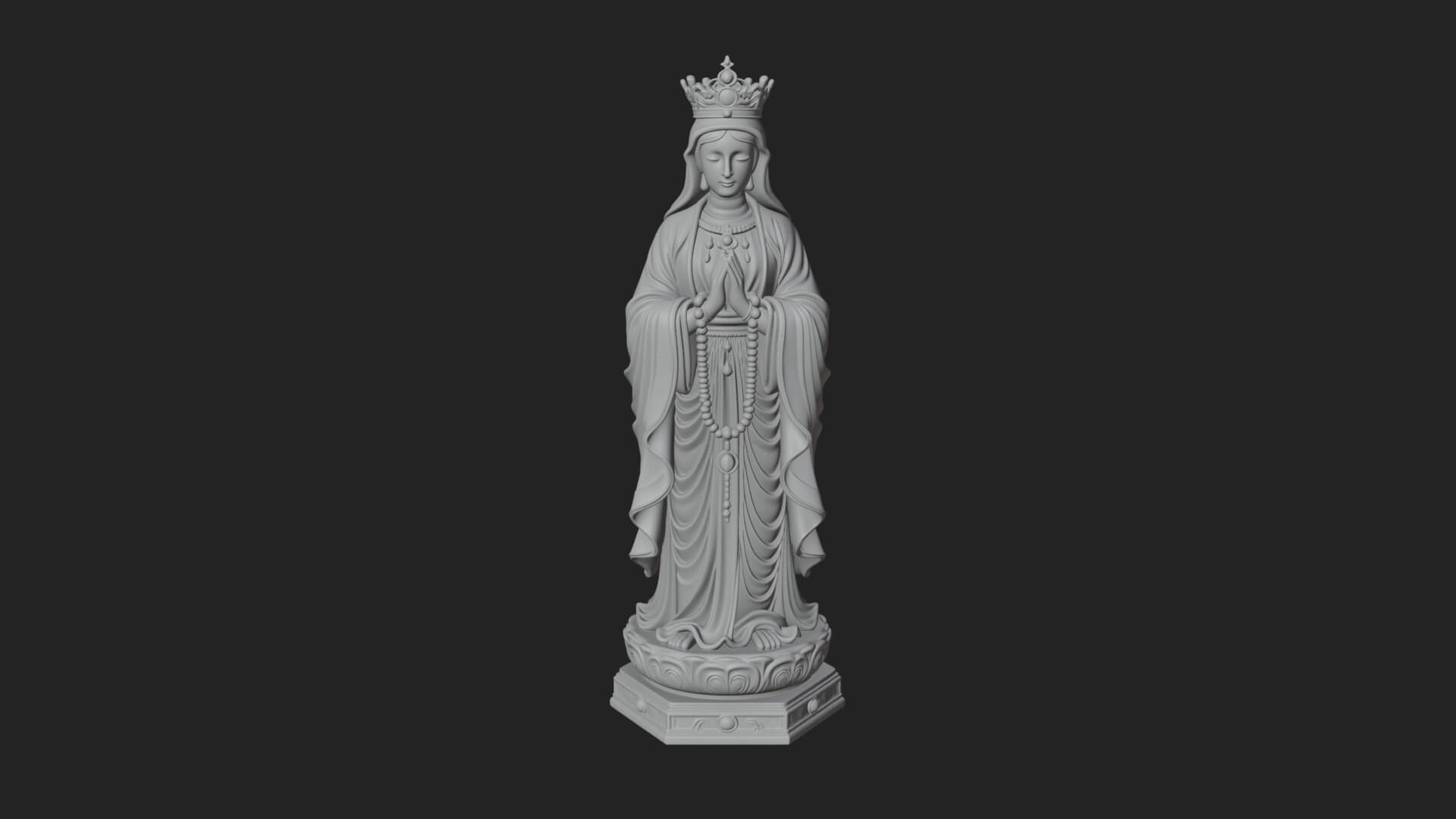 Virgin Mary Statue Design 13 3D Print Model 3D Model