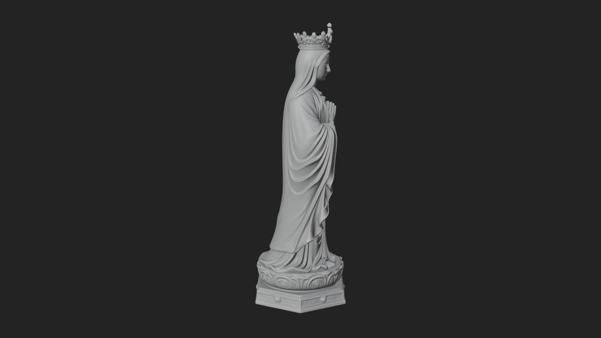 Virgin Mary Statue Design 13 3D Print Model 3D Model