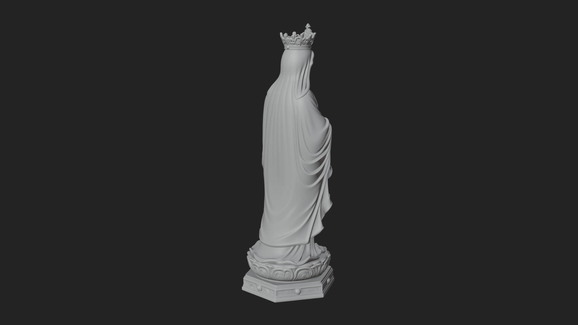 Virgin Mary Statue Design 13 3D Print Model 3D Model