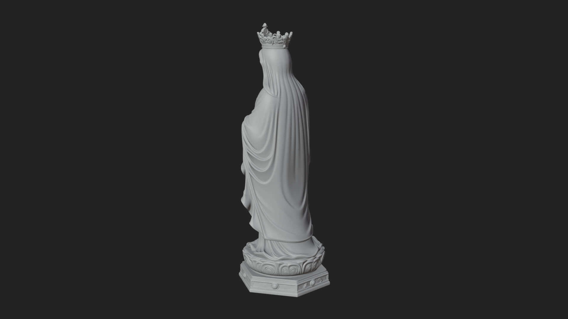Virgin Mary Statue Design 13 3D Print Model 3D Model