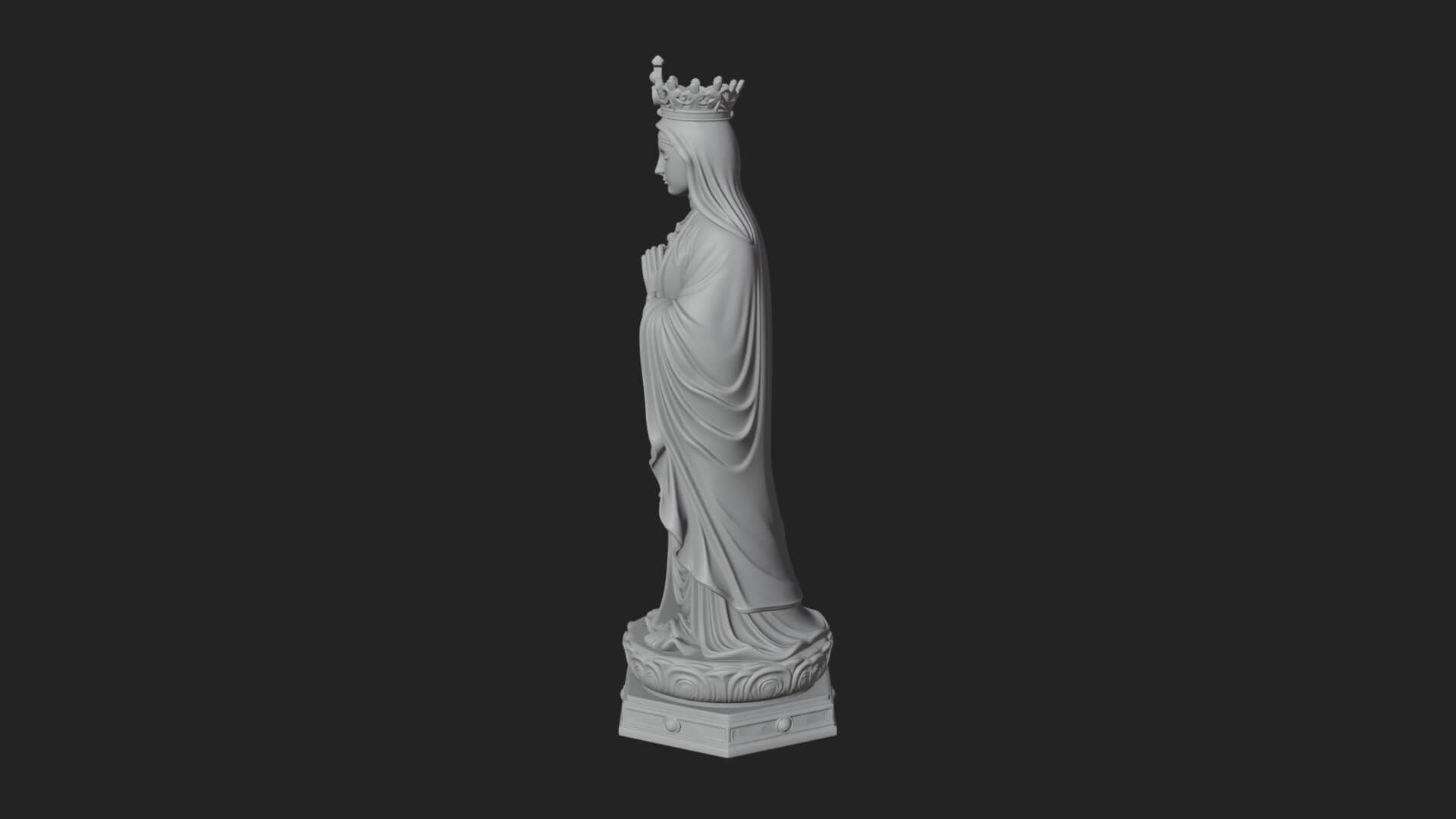 Virgin Mary Statue Design 13 3D Print Model 3D Model