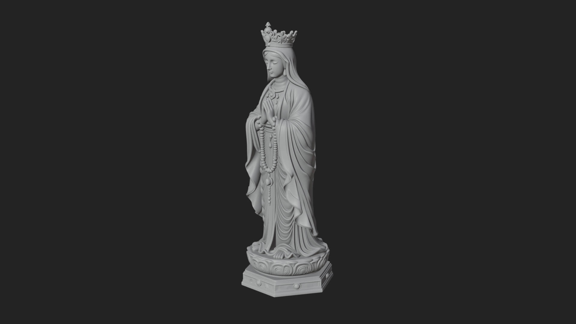 Virgin Mary Statue Design 13 3D Print Model 3D Model