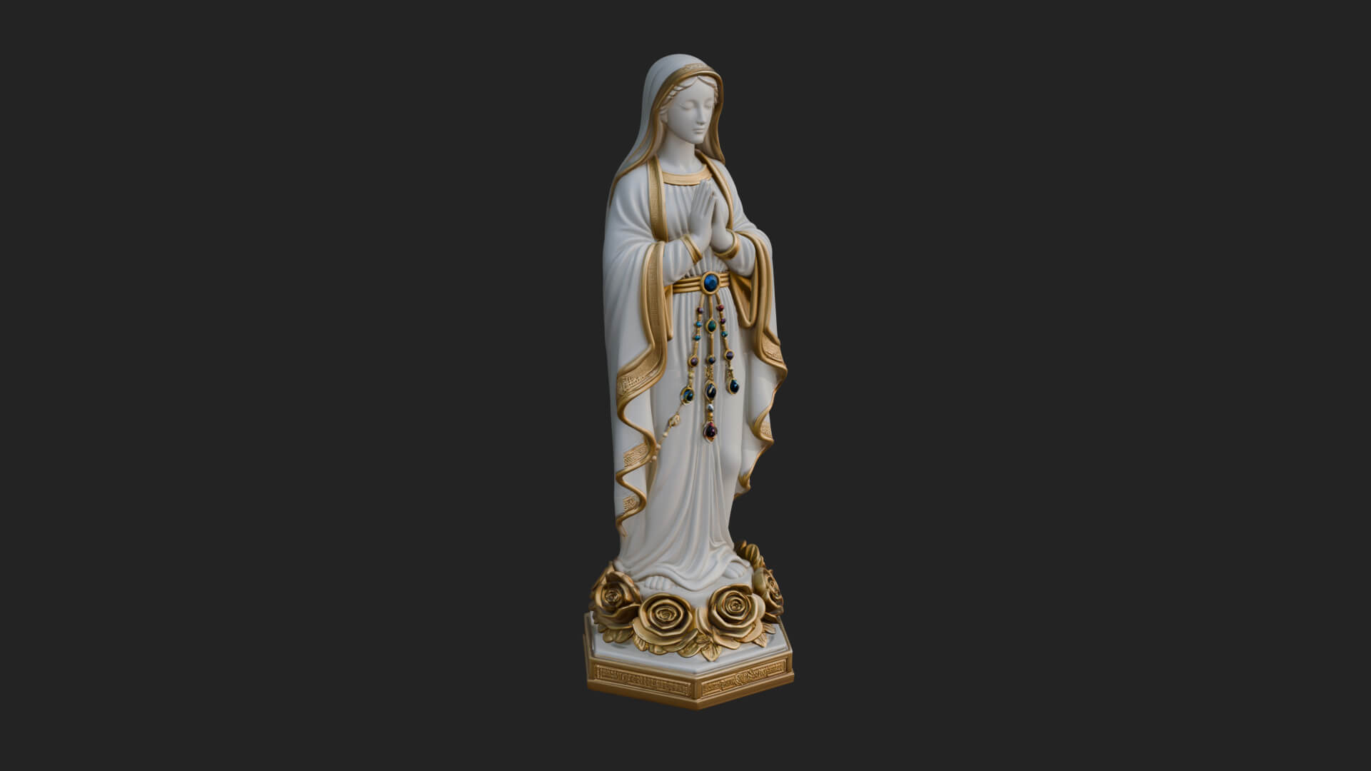 Virgin Mary Statue Design 14 3D Print Model 3D Model