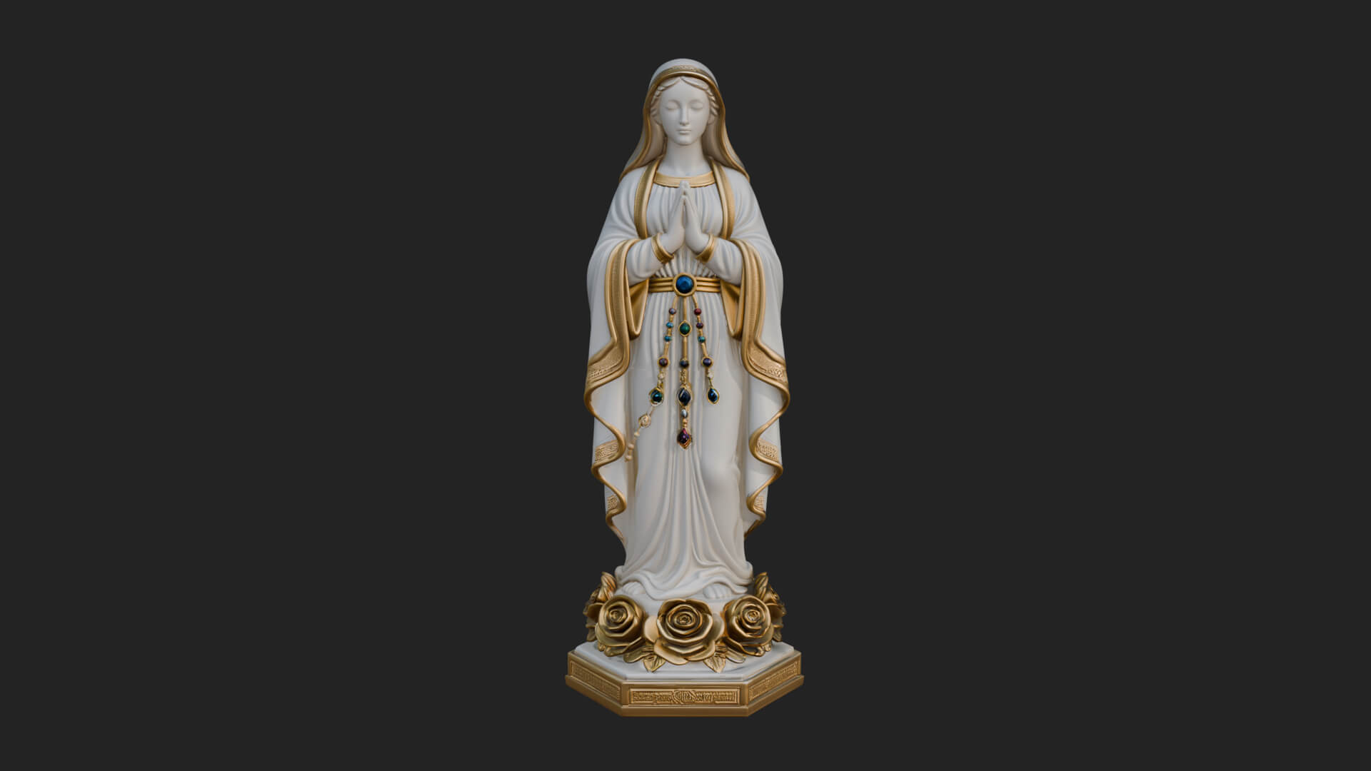 Virgin Mary Statue Design 14 3D Print Model 3D Model