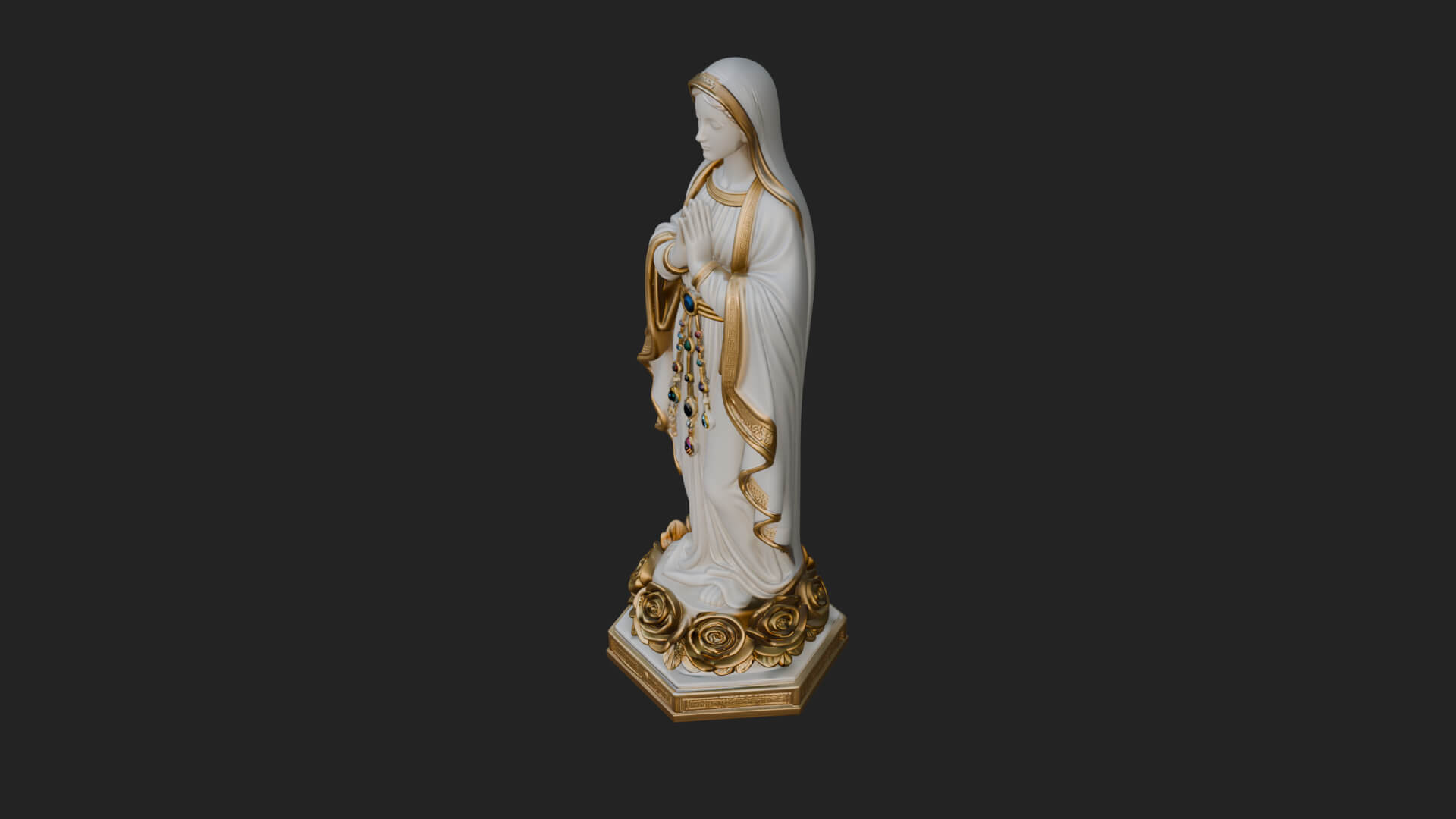 Virgin Mary Statue Design 14 3D Print Model 3D Model