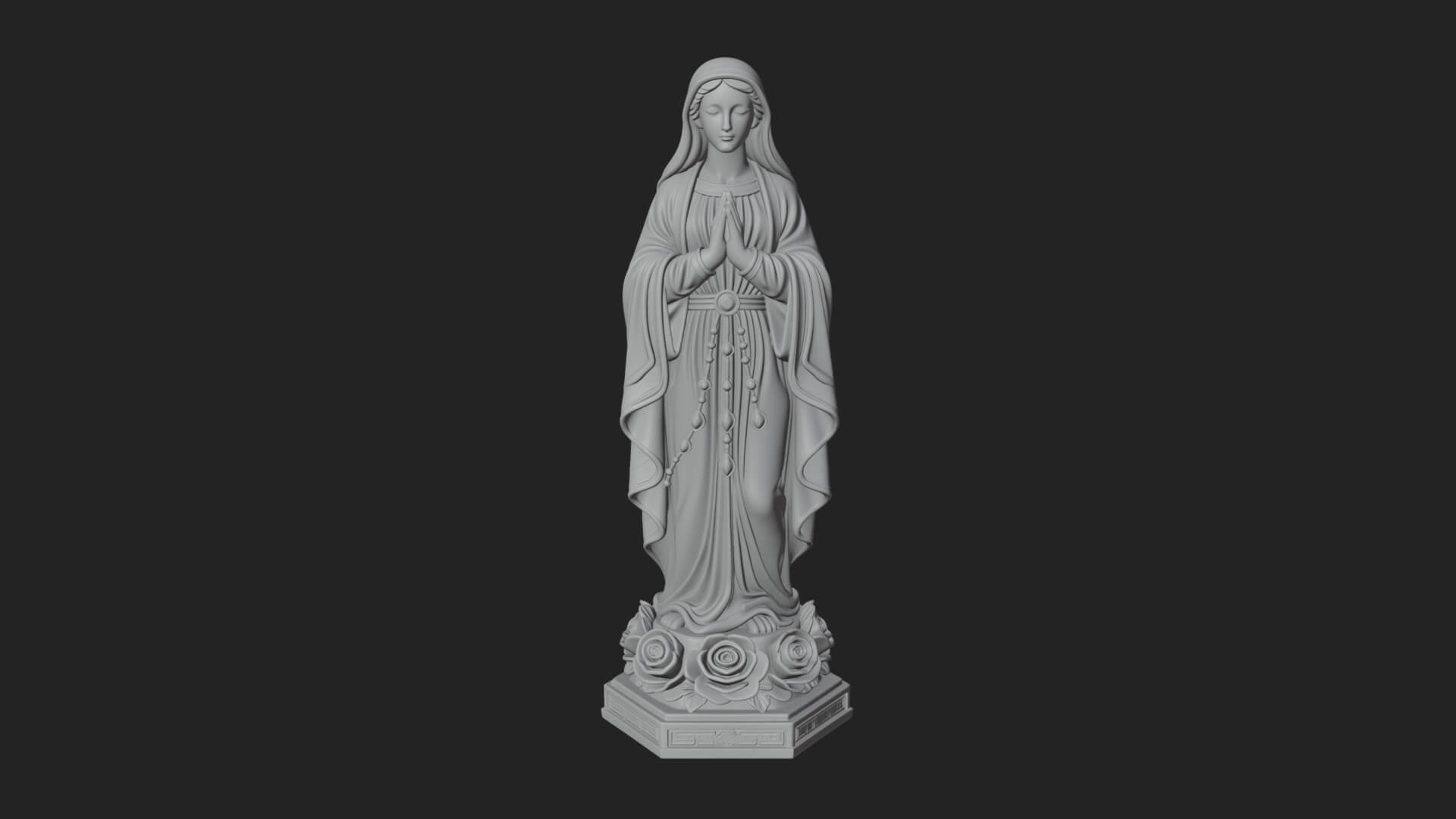 Virgin Mary Statue Design 14 3D Print Model 3D Model