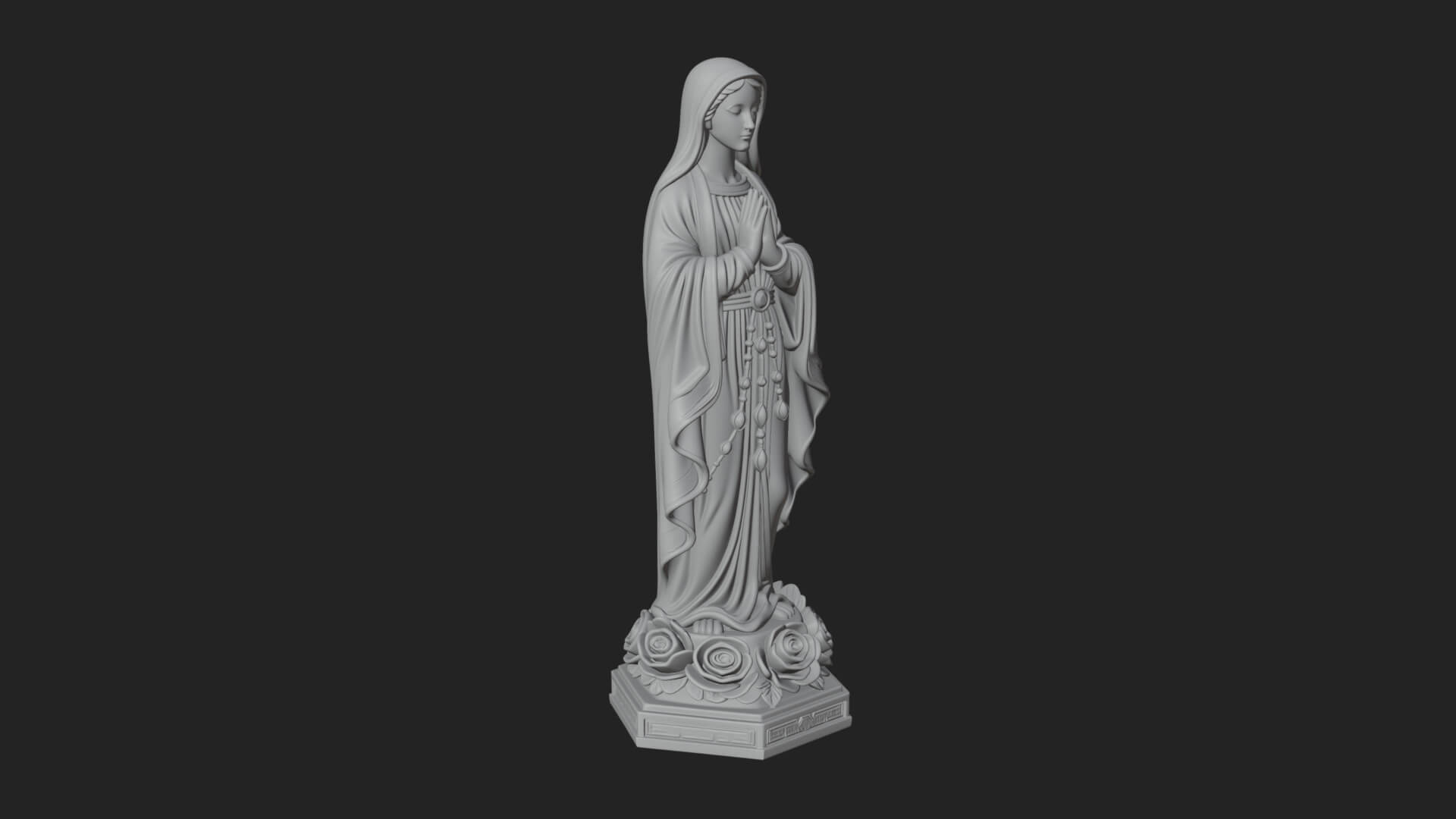 Virgin Mary Statue Design 14 3D Print Model 3D Model