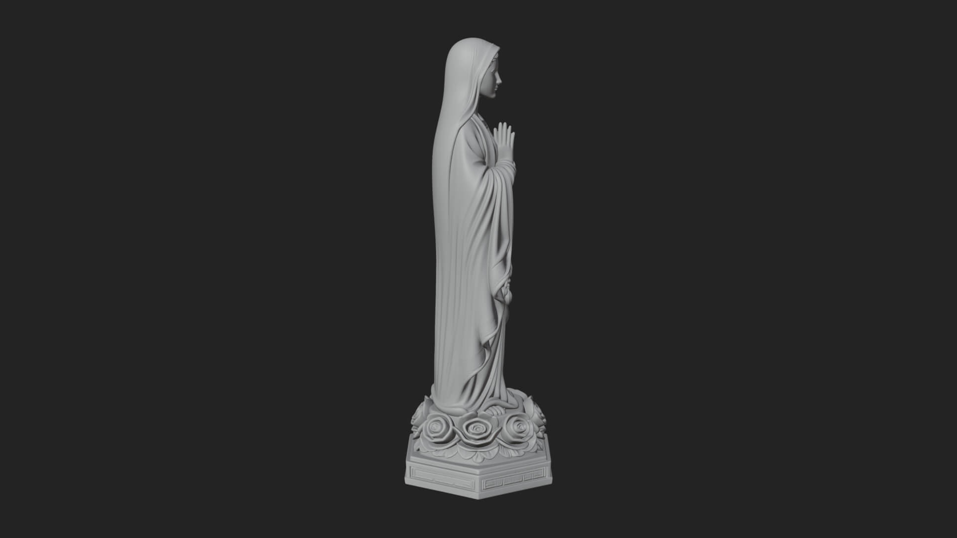Virgin Mary Statue Design 14 3D Print Model 3D Model
