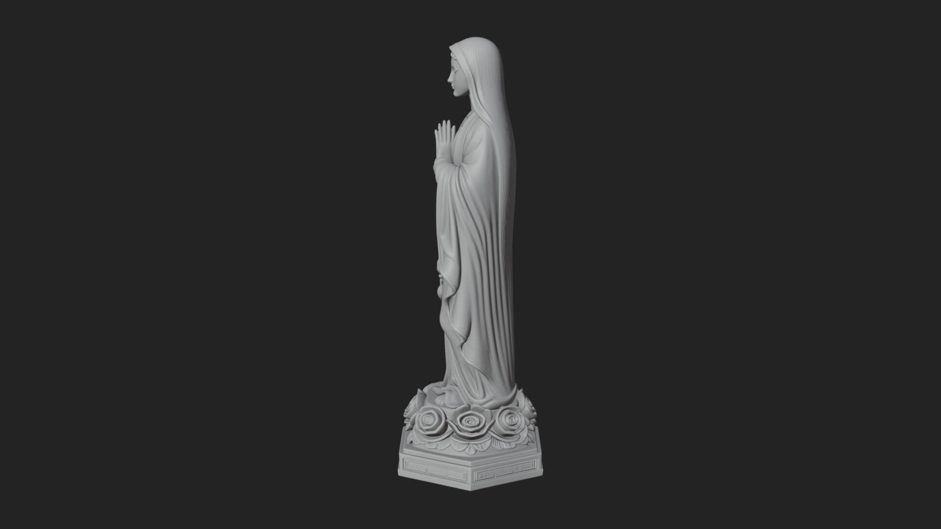 Virgin Mary Statue Design 14 3D Print Model 3D Model