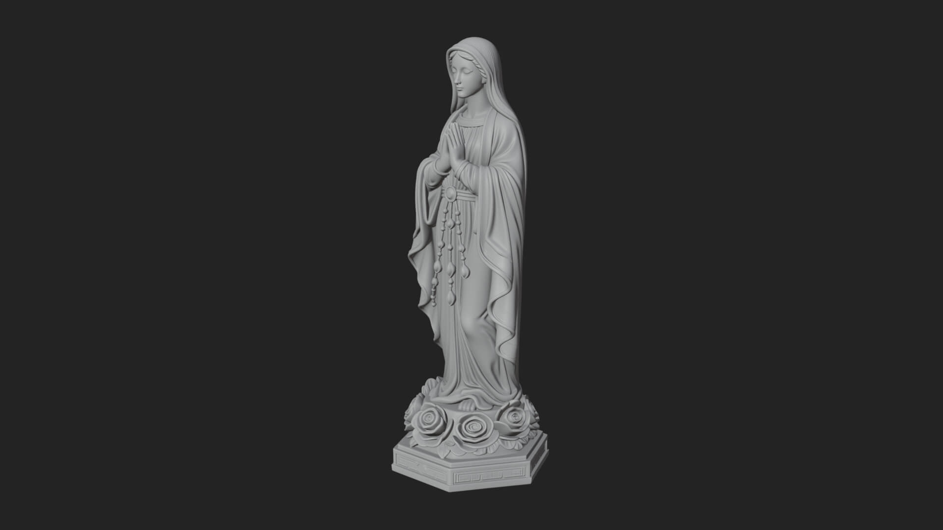 Virgin Mary Statue Design 14 3D Print Model 3D Model