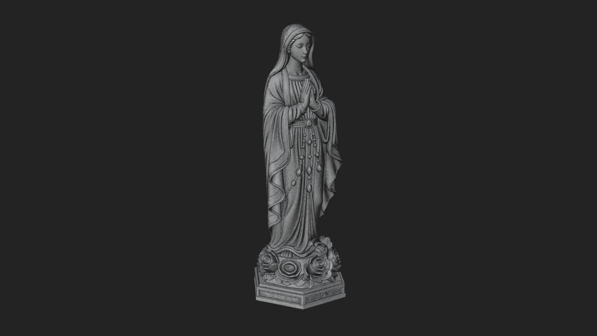 Virgin Mary Statue Design 14 3D Print Model 3D Model