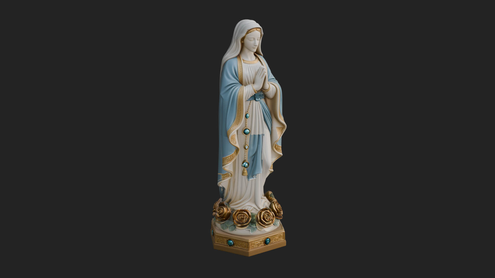 Virgin Mary Statue Design 15 3D Print Model 3D Model
