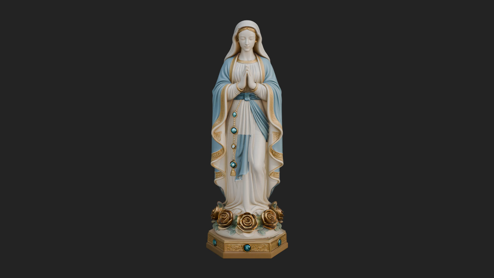 Virgin Mary Statue Design 15 3D Print Model 3D Model