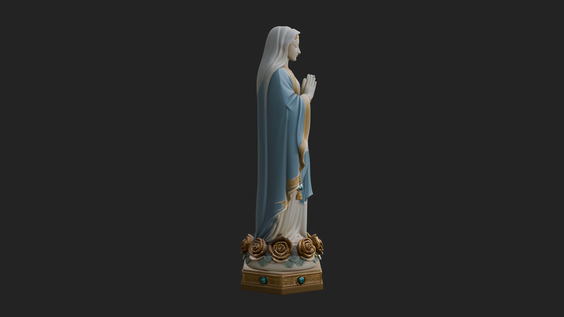 Virgin Mary Statue Design 15 3D Print Model 3D Model