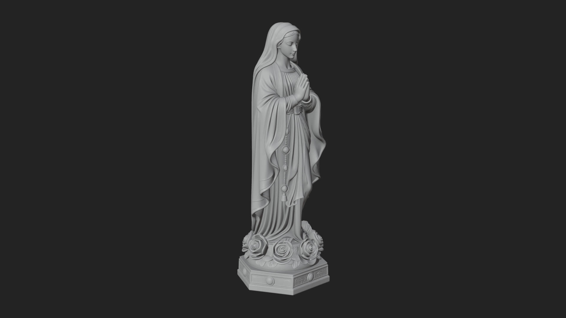 Virgin Mary Statue Design 15 3D Print Model 3D Model