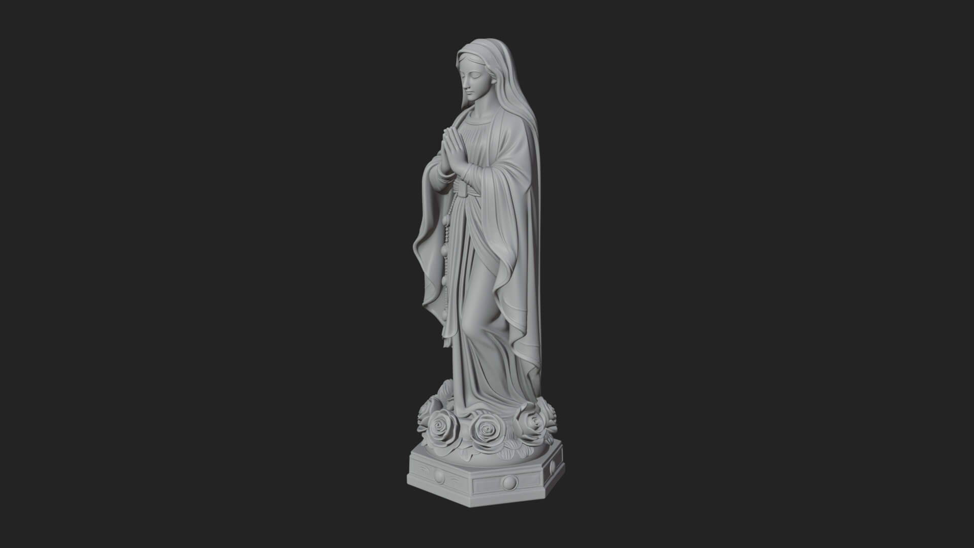 Virgin Mary Statue Design 15 3D Print Model 3D Model