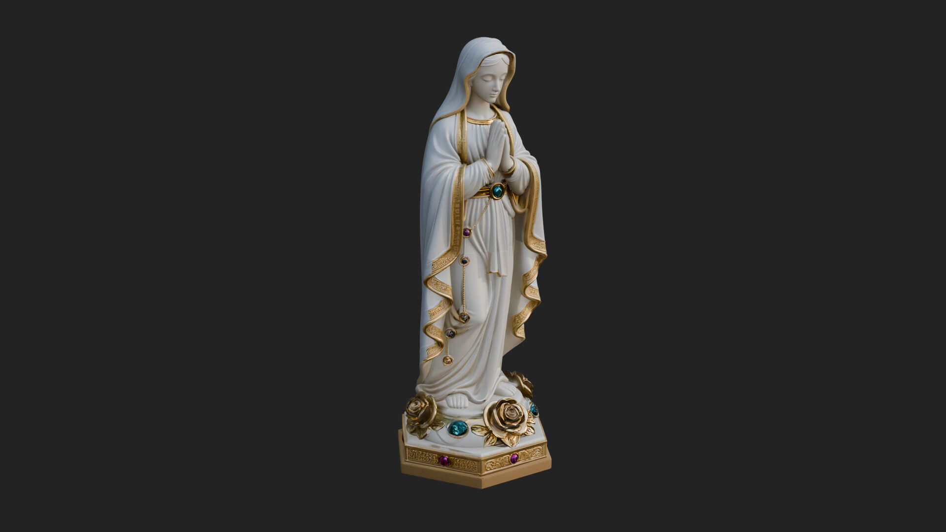 Virgin Mary Statue Design 16 3D Print Model 3D Model
