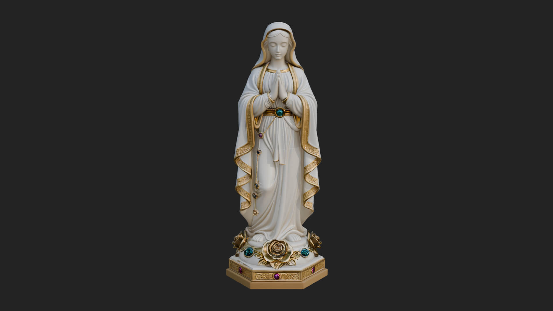 Virgin Mary Statue Design 16 3D Print Model 3D Model