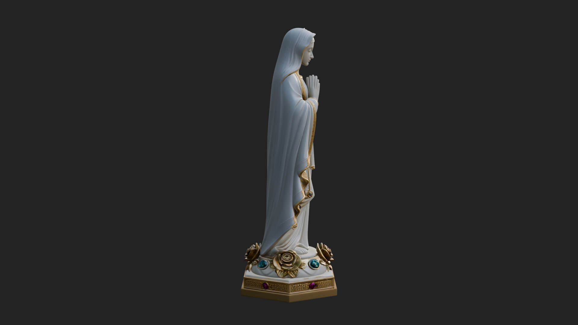 Virgin Mary Statue Design 16 3D Print Model 3D Model
