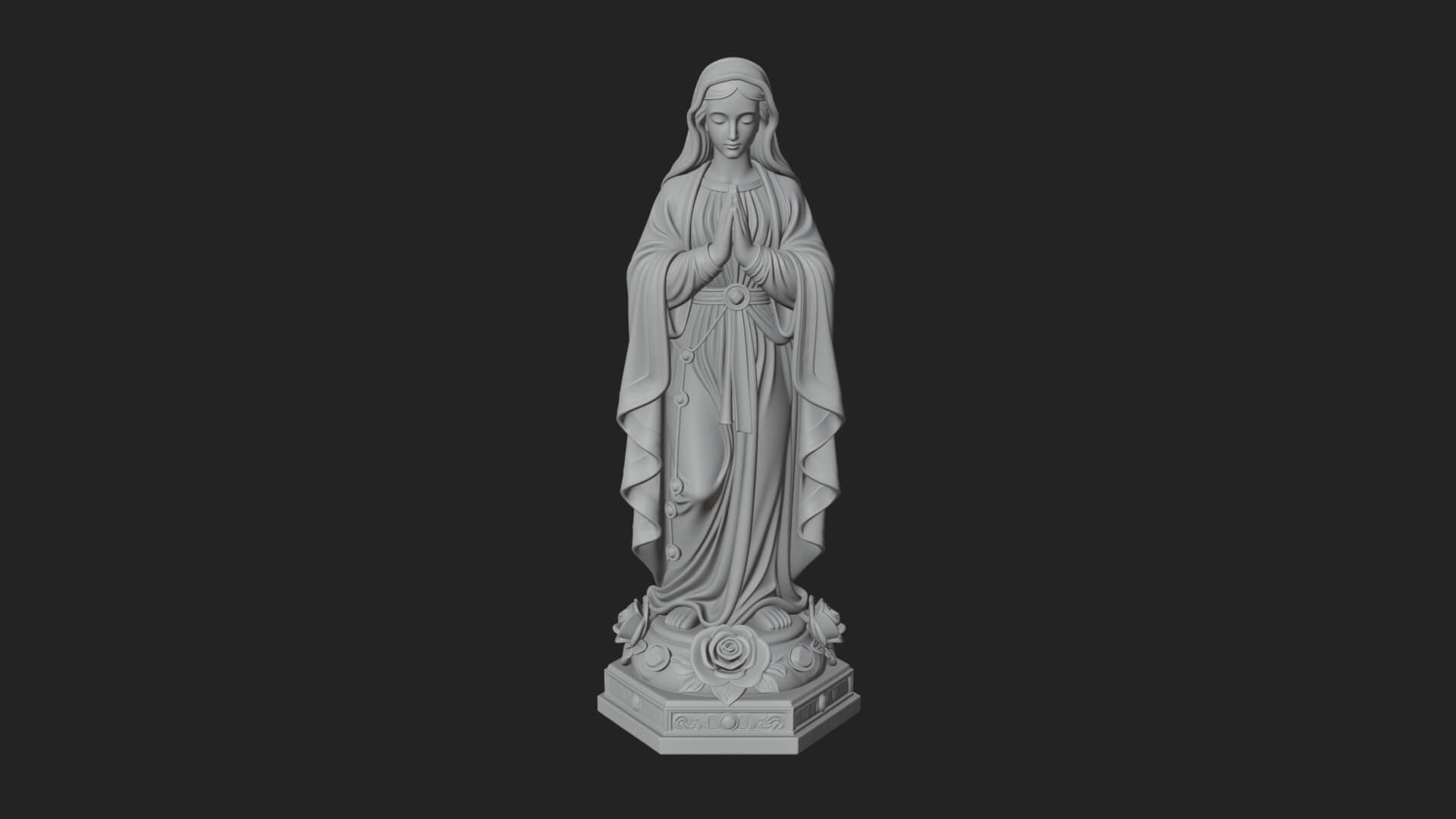Virgin Mary Statue Design 16 3D Print Model 3D Model