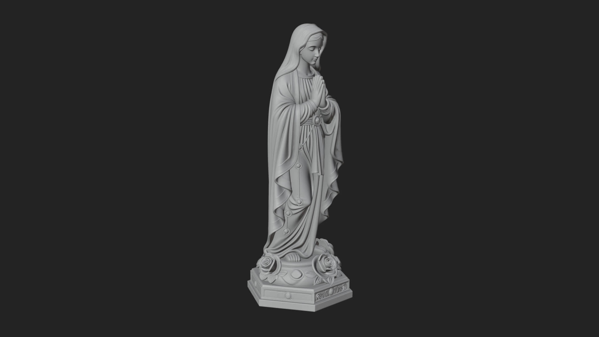 Virgin Mary Statue Design 16 3D Print Model 3D Model