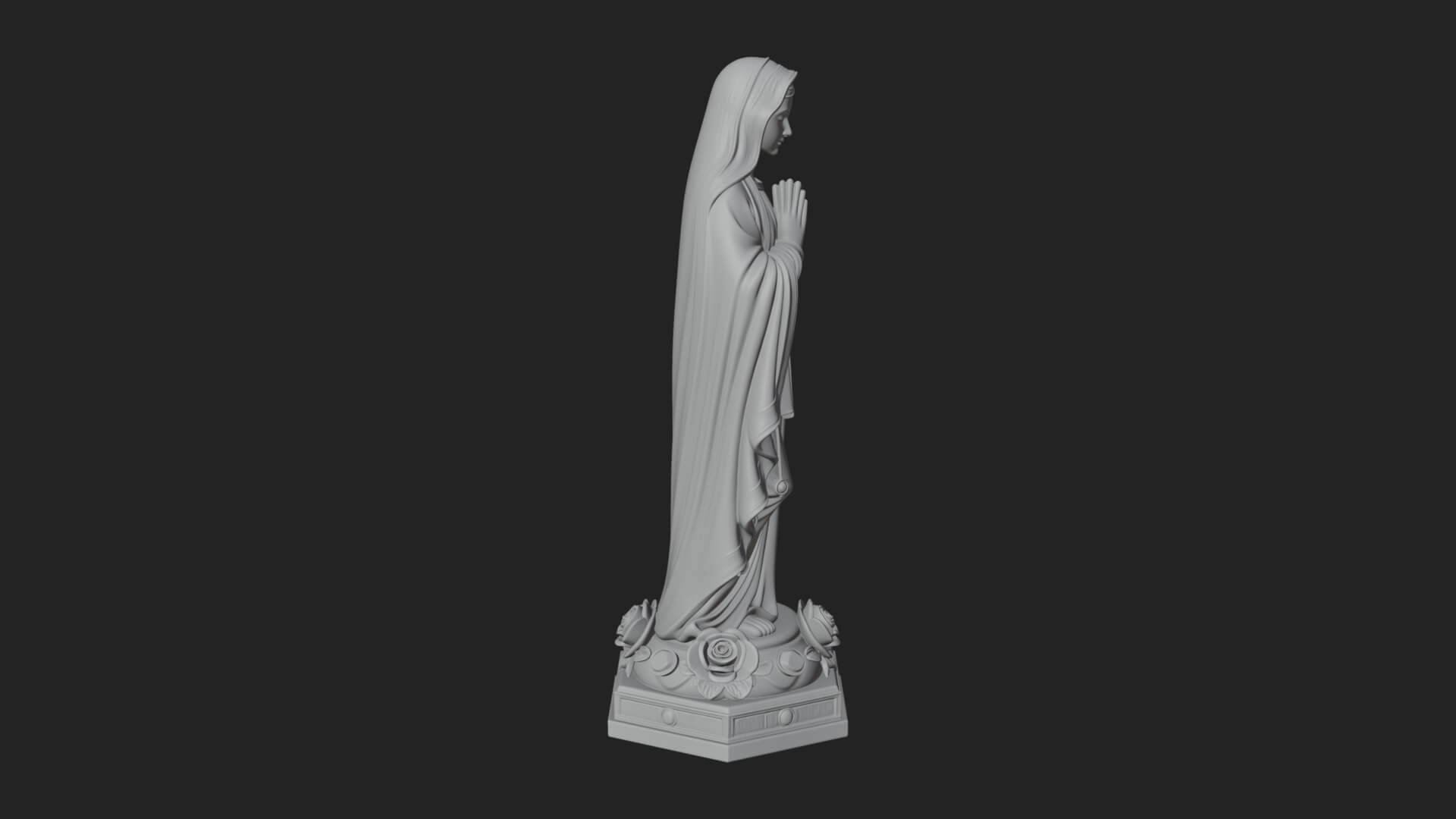 Virgin Mary Statue Design 16 3D Print Model 3D Model