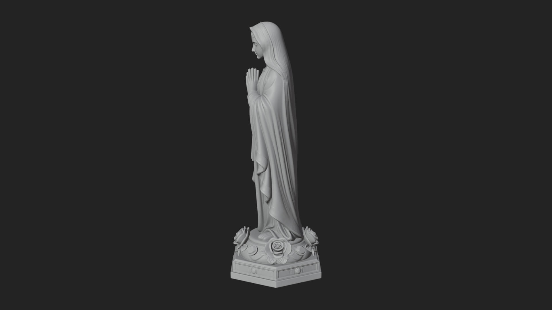 Virgin Mary Statue Design 16 3D Print Model 3D Model