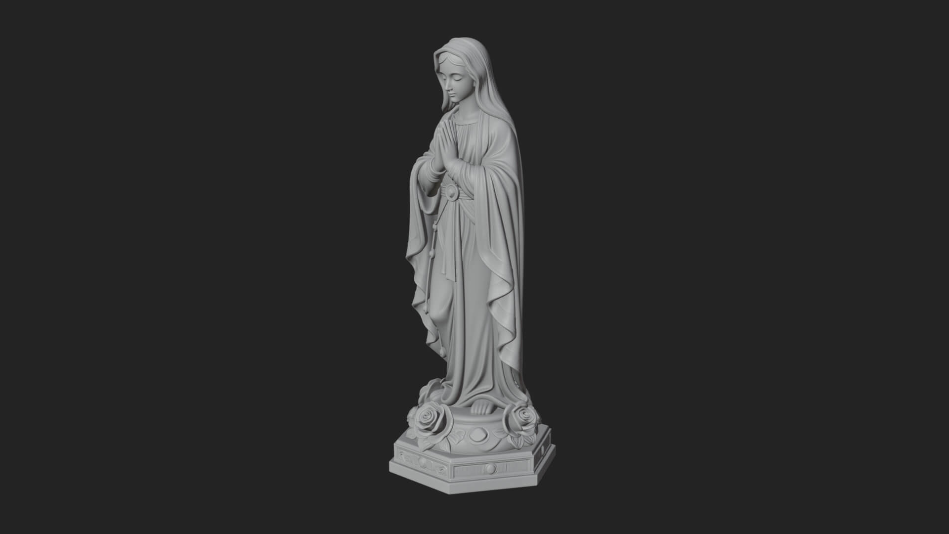 Virgin Mary Statue Design 16 3D Print Model 3D Model