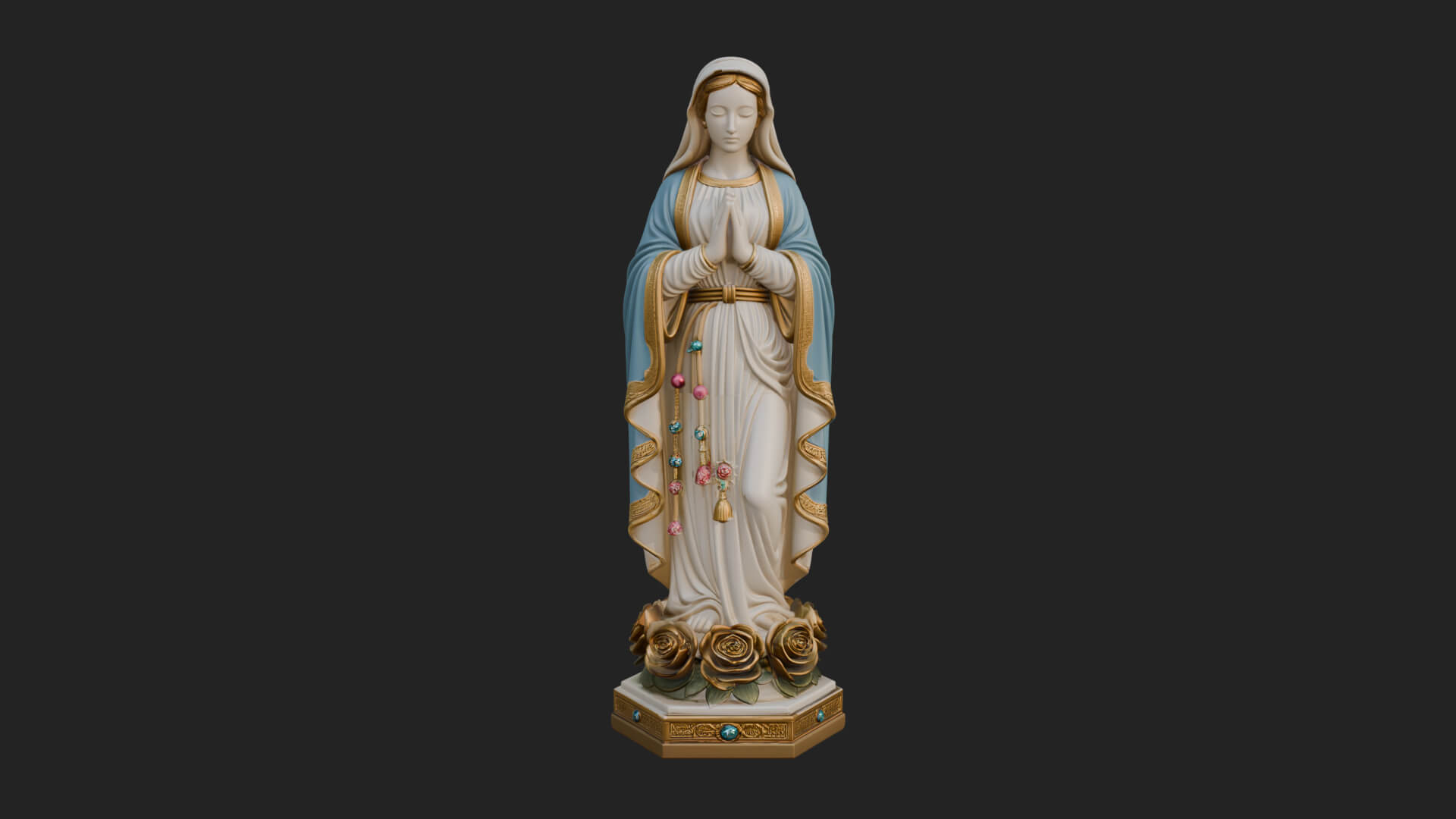 Virgin Mary Statue Design 17 3D Print Model 3D Model