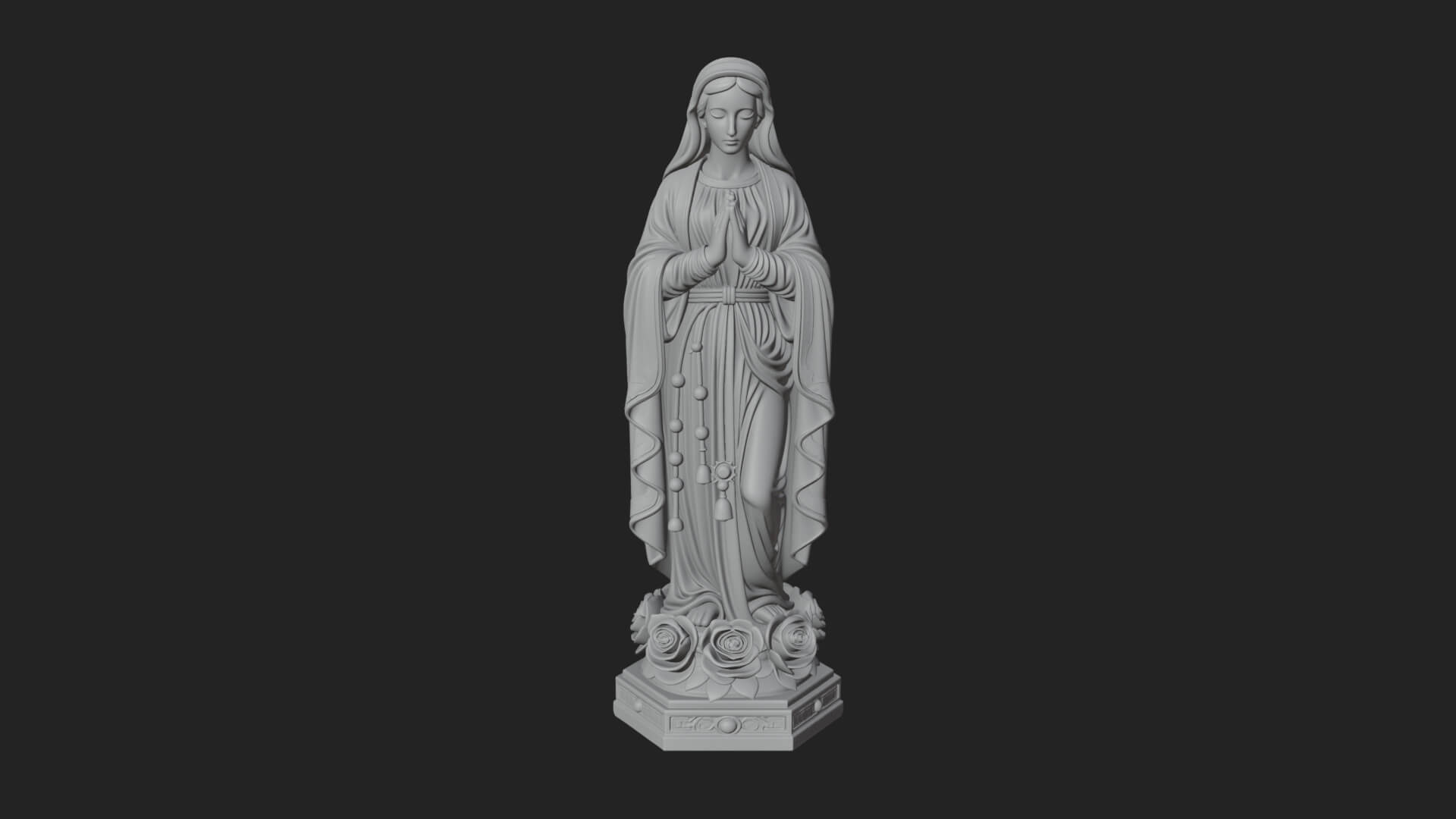 Virgin Mary Statue Design 17 3D Print Model 3D Model